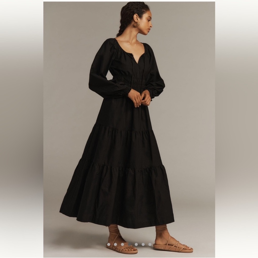 Anthropologie The Somerset Maxi Dress:
Puff-Sleeve Edition Black Sz Small - Picture 4 of 16